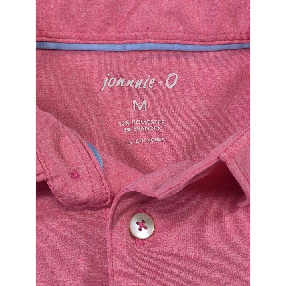 Johnnie O Polo Shirt Mens‎ Medium Pink Stripe Performance Stretch Golf Shirt